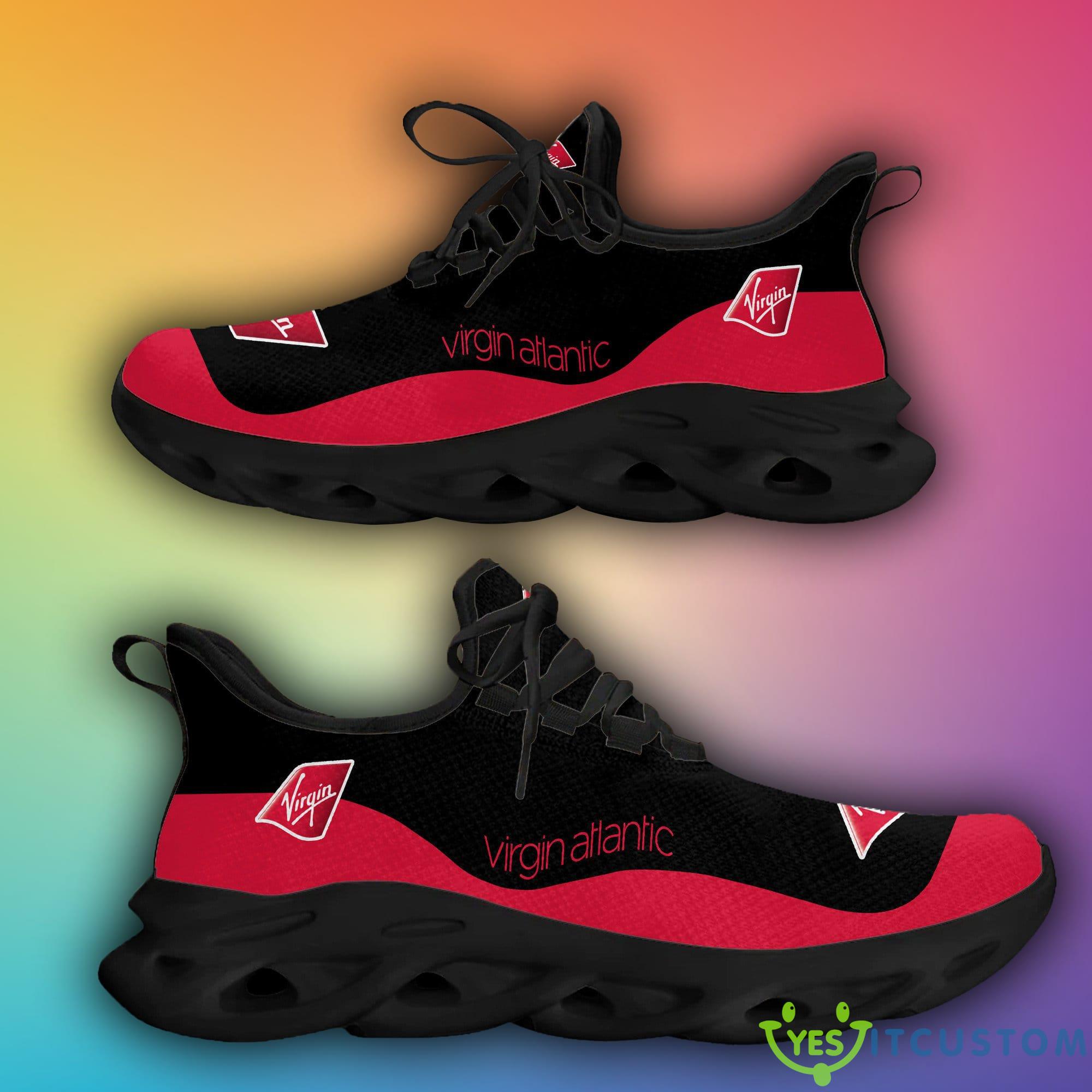 virgin atlantic Chunky Sneakers Logo Pattern White Black Max Soul Shoes For Men Women - virgin atlantic Big Logo Max Soul Shoes For Fans_1