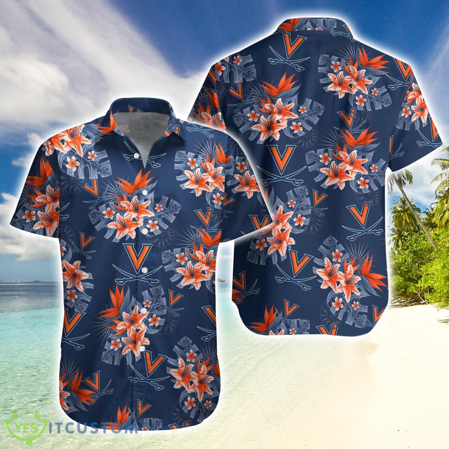 Virginia Cavaliers Tropical Hawaiian Shirt Summer Gift For Fans Product Photo 1