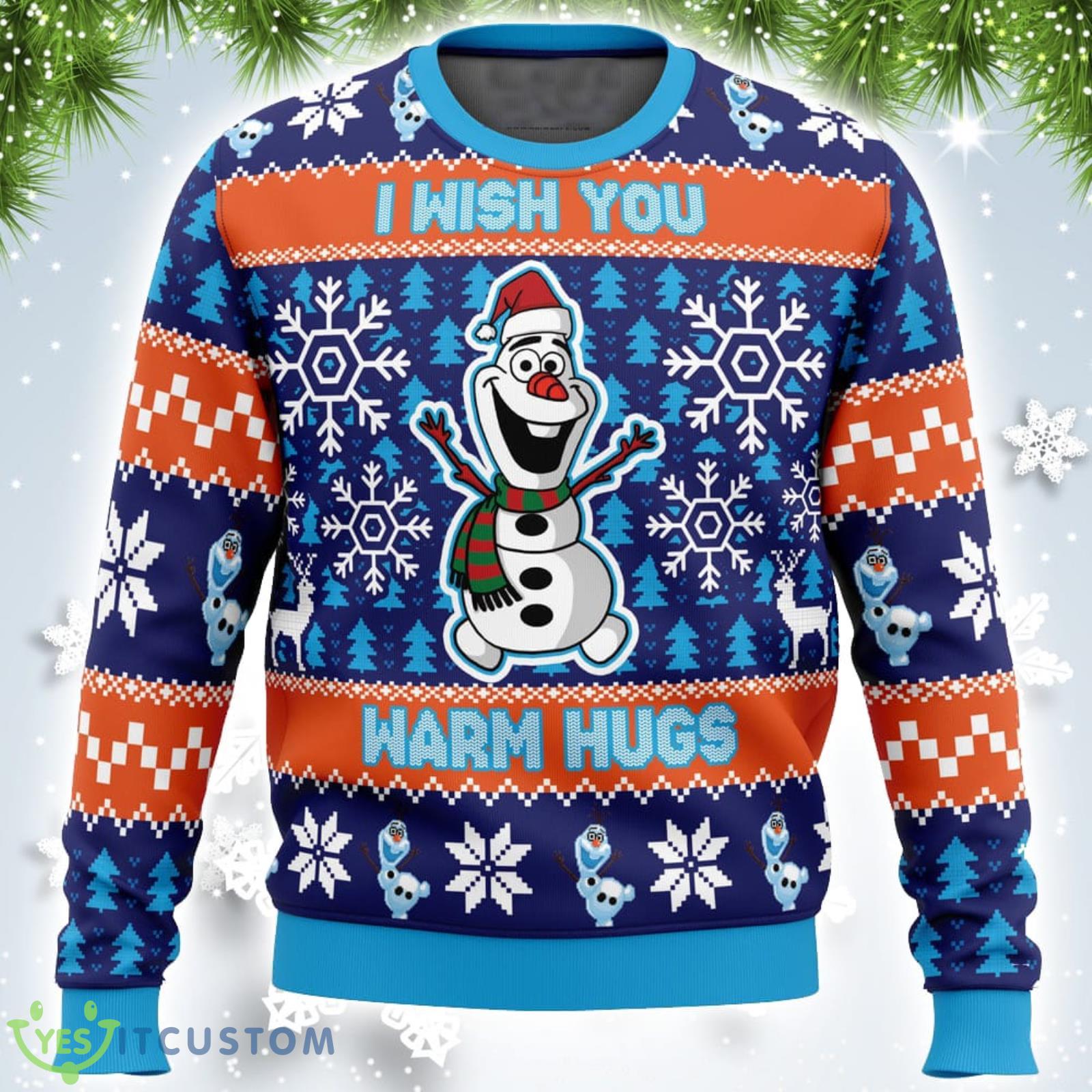 Warm Hugs Frozen Xmas Ugly Christmas Sweater Christmas Gift For Men And Women Product Photo 1
