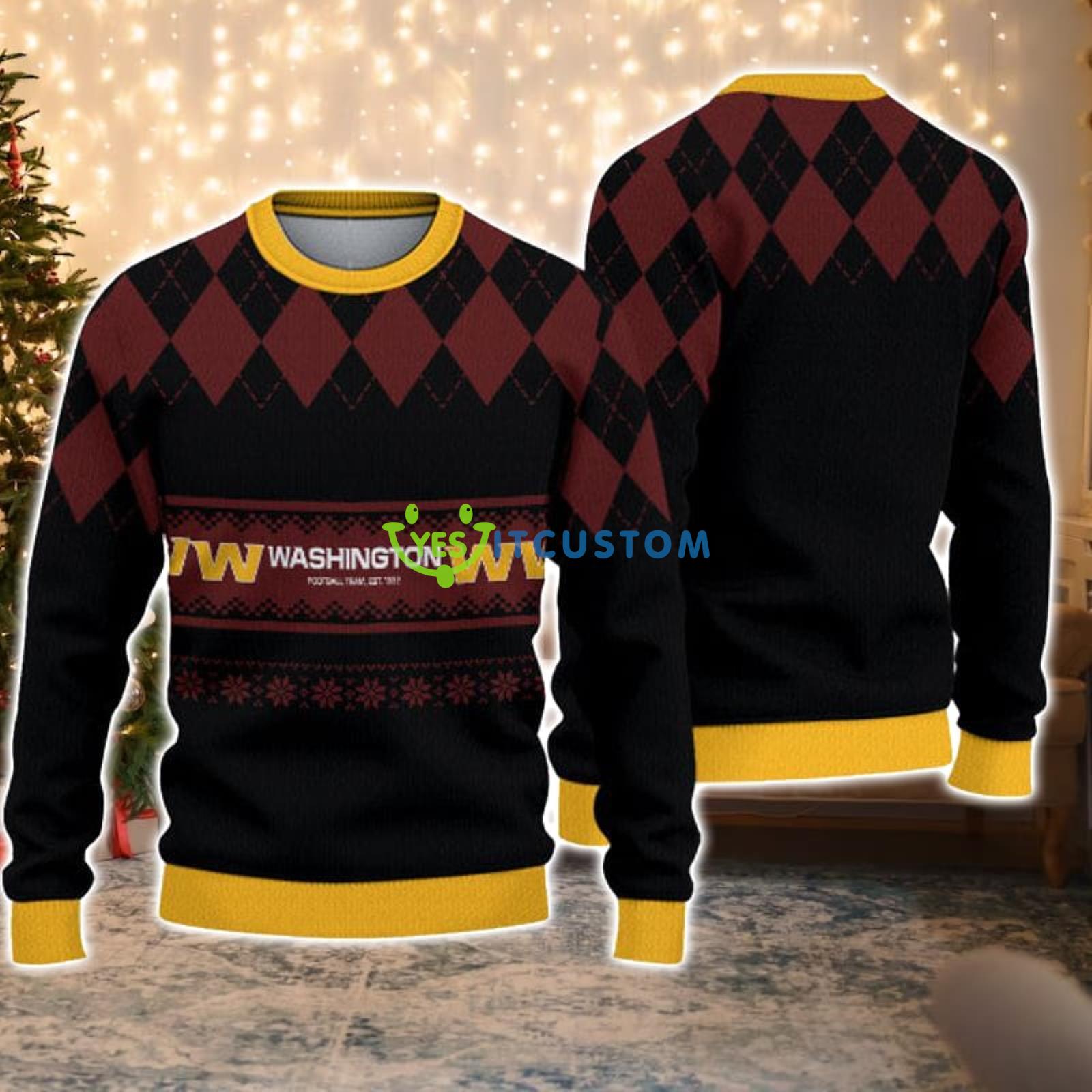 Washington Commanders Diamond Pattern Christmas Gift Ugly Christmas Sweater 3 Washington Commanders Diamond Pattern Christmas Gift Ugly Christmas Sweater Product Photo 1