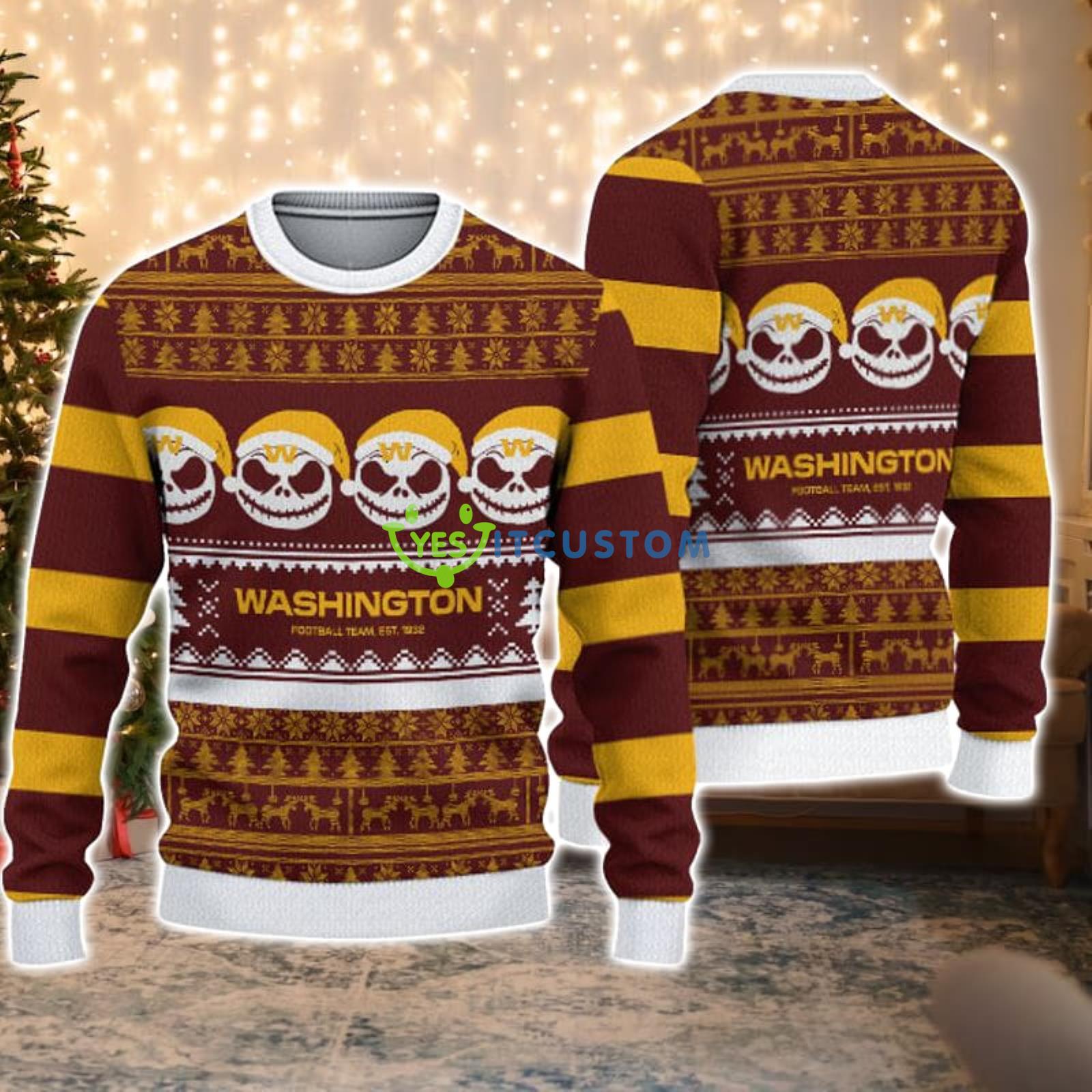 Washington Commanders Pumpkin Christmas Gift Ugly Christmas Sweater 3 Washington Commanders Pumpkin Christmas Gift Ugly Christmas Sweater Product Photo 1