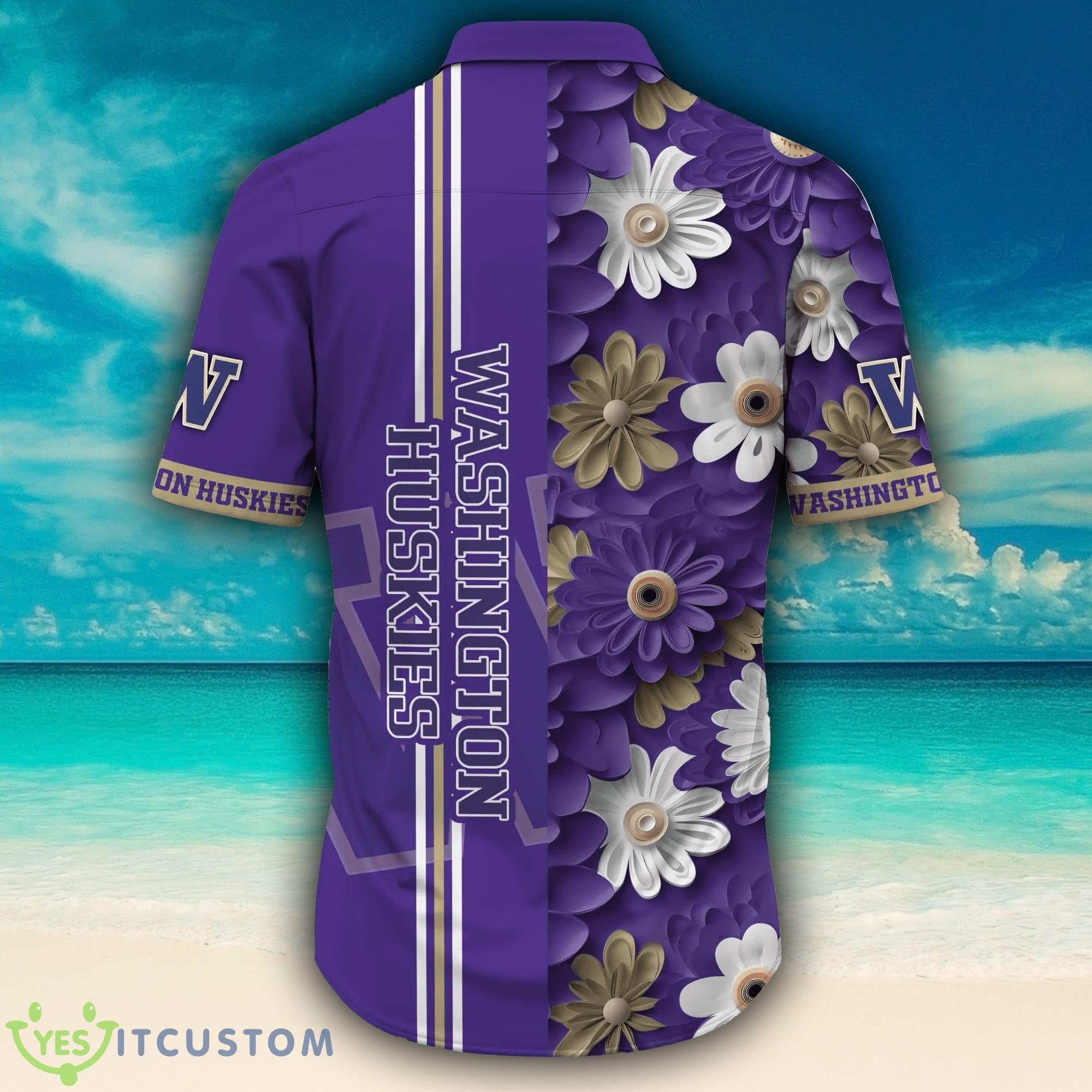 Washington Huskies NCAA Flower Logo Colorful Hawaiian Shirt 3 Washington Huskies NCAA Flower Logo Colorful Hawaiian Shirt - Washington Huskies NCAA Flower Logo Coloful Hawaiian Shirt Photo 5