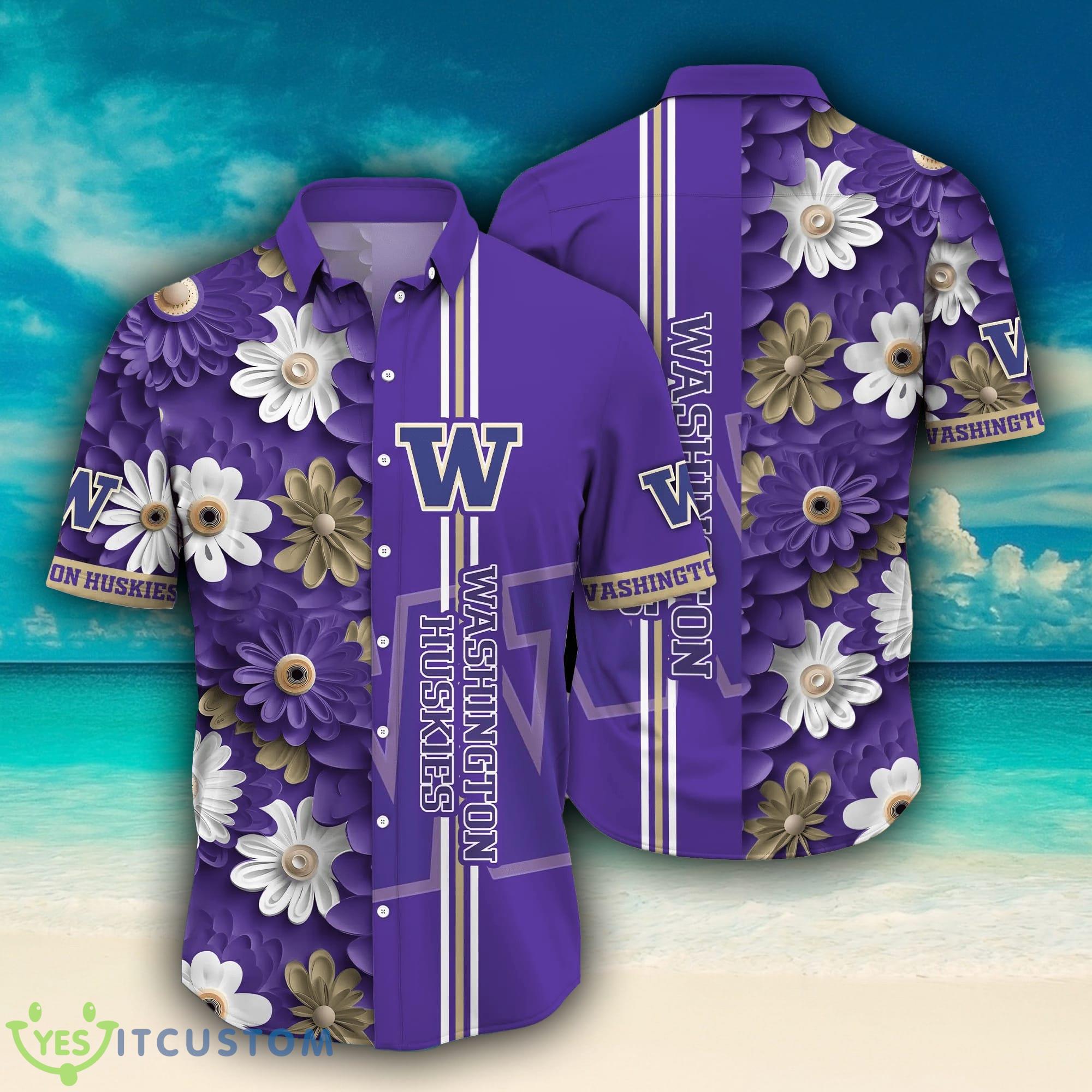 Washington Huskies NCAA Flower Logo Colorful Hawaiian Shirt 6 Washington Huskies NCAA Flower Logo Colorful Hawaiian Shirt - Washington Huskies NCAA Flower Logo Coloful Hawaiian Shirt Photo 2