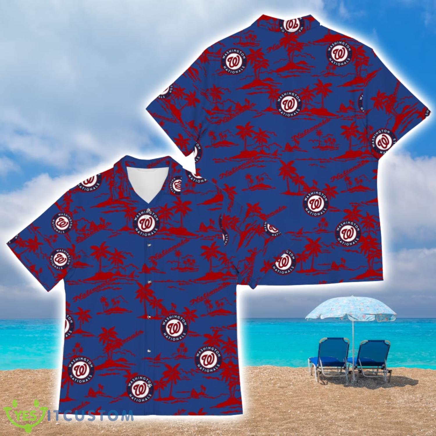 Washington Nationals Island Pattern Tree All Over Printed 3D Hawaiian Shirt Summer Gift Product Photo 1