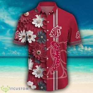 Washington State Cougars NCAA Flower Logo Colorful Hawaiian Shirt - Washington State Cougars NCAA Flower Logo Coloful Hawaiian Shirt Photo 4