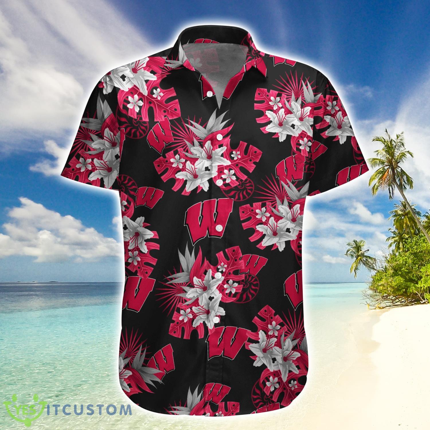 Wisconsin Badgers Tropical Hawaiian Shirt Summer Gift For Fans 5 Wisconsin Badgers Tropical Hawaiian Shirt Summer Gift For Fans Product Photo 2