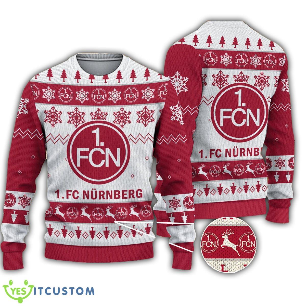 1 FC Nurnberg Snowflakes Reindeer Pattern Ugly Xmas Sweater For Men And Women 3 1 FC Nurnberg Snowflakes Reindeer Pattern Ugly Xmas Sweater For Men And Women - 1 FC Nurnberg Snowflakes Reindeer Pattern Ugly Xmas Sweater For Men And Women