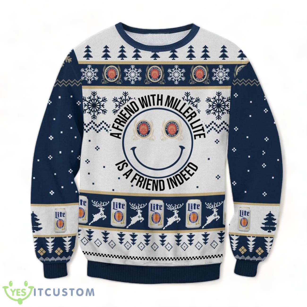A Friend With Miller Lite Ugly Sweater 3 A Friend With Miller Lite Ugly Sweater Product Photo 1