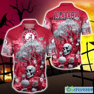 Alabama Crimson Tide Halloween Trending Skull 3D Hawaiian Shirt For Fans Gift Christmas Men And Women - Alabama Crimson Tide Halloween Skull Trending Hawaii Shirt New Arrivals_1