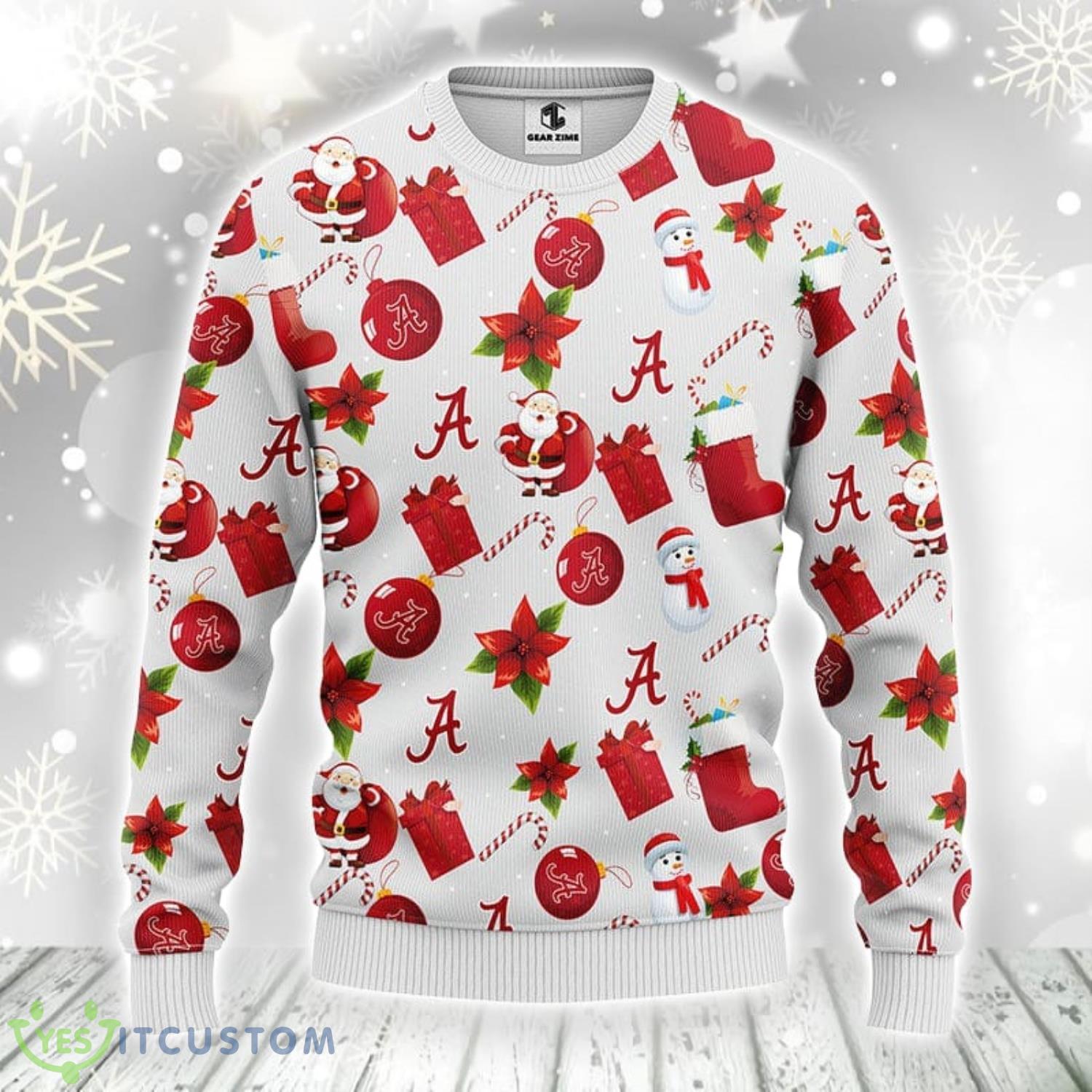 Alabama Crimson Tide Santa Claus Snowman Ugly Christmas Sweater For Sport Fans Christmas Gift 3 Alabama Crimson Tide Santa Claus Snowman Ugly Christmas Sweater For Sport Fans Christmas Gift Product Photo 1