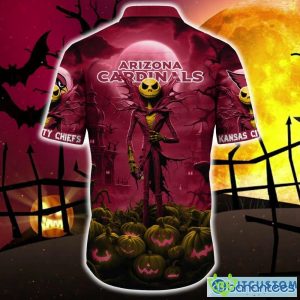 Arizona Cardinals Halloween Jack Skellington 3D Hawaiian Shirt For Fans Gift Christmas Men And Women - Arizona Cardinals Halloween Jack Hawaii Shirt Trending For This Season_4
