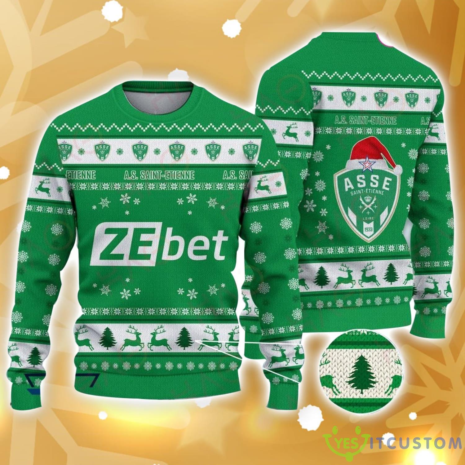 AS Saint_Etienne Zebet Christmas Unisex 3D All over Printed Ugly Christmas Sweater 3 AS Saint_Etienne Zebet Christmas Unisex 3D All over Printed Ugly Christmas Sweater Product Photo 1