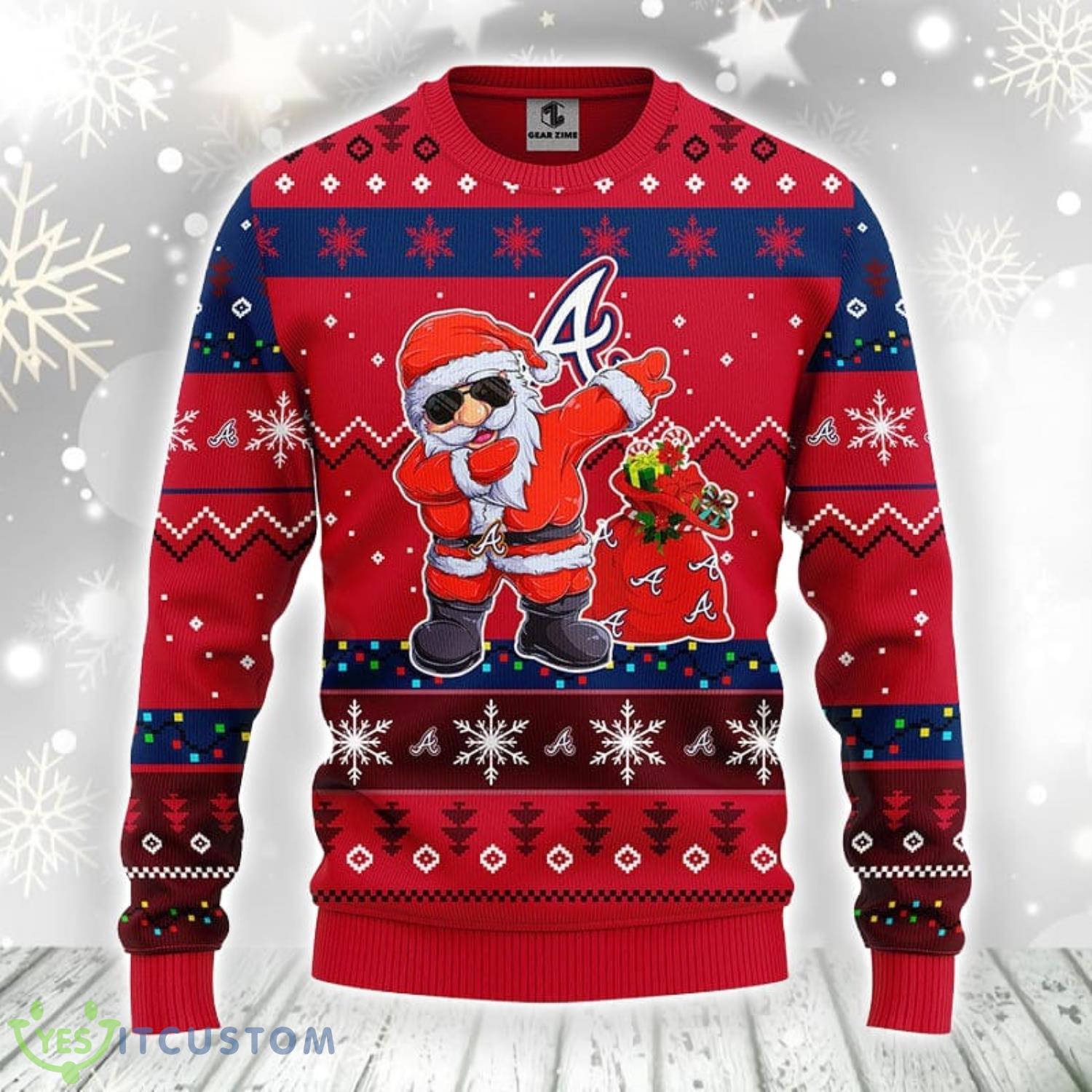 Atlanta Braves Dabbing Santa Claus Ugly Christmas Sweater For Sport Fans Christmas Gift 3 Atlanta Braves Dabbing Santa Claus Ugly Christmas Sweater For Sport Fans Christmas Gift Product Photo 1