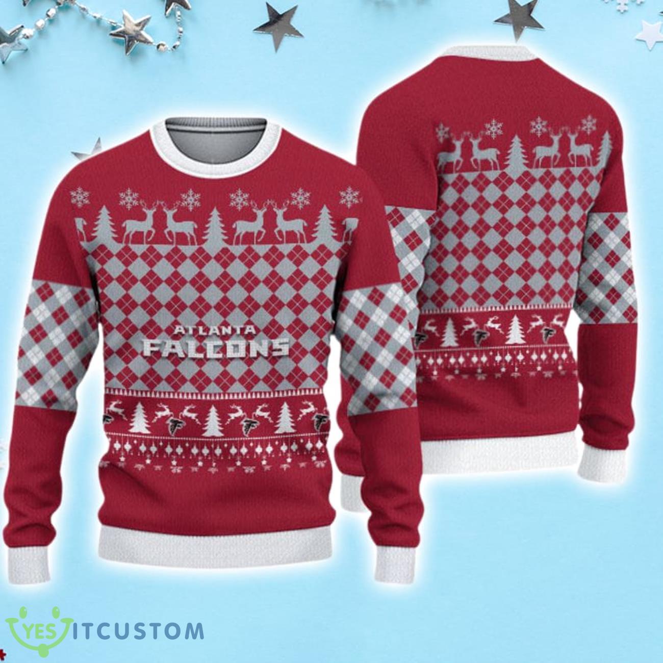 Atlanta Falcons Check Christmas Sweater 3 Atlanta Falcons Check Christmas Sweater Product Photo 1