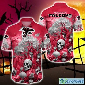 Atlanta Falcons Halloween Trending Skull 3D Hawaiian Shirt For Fans Gift Christmas Men And Women - Atlanta Falcons Halloween Skull Trending Hawaii Shirt New Arrivals_1