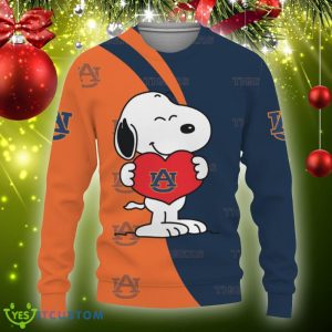 Auburn Tigers Snoopy Cute Heart American Sports Team Knitted Christmas Sweater Gift Holidays - Auburn Tigers Snoopy Cute Heart American Sports Team Sweatshirt-3D Sweatshirt_3