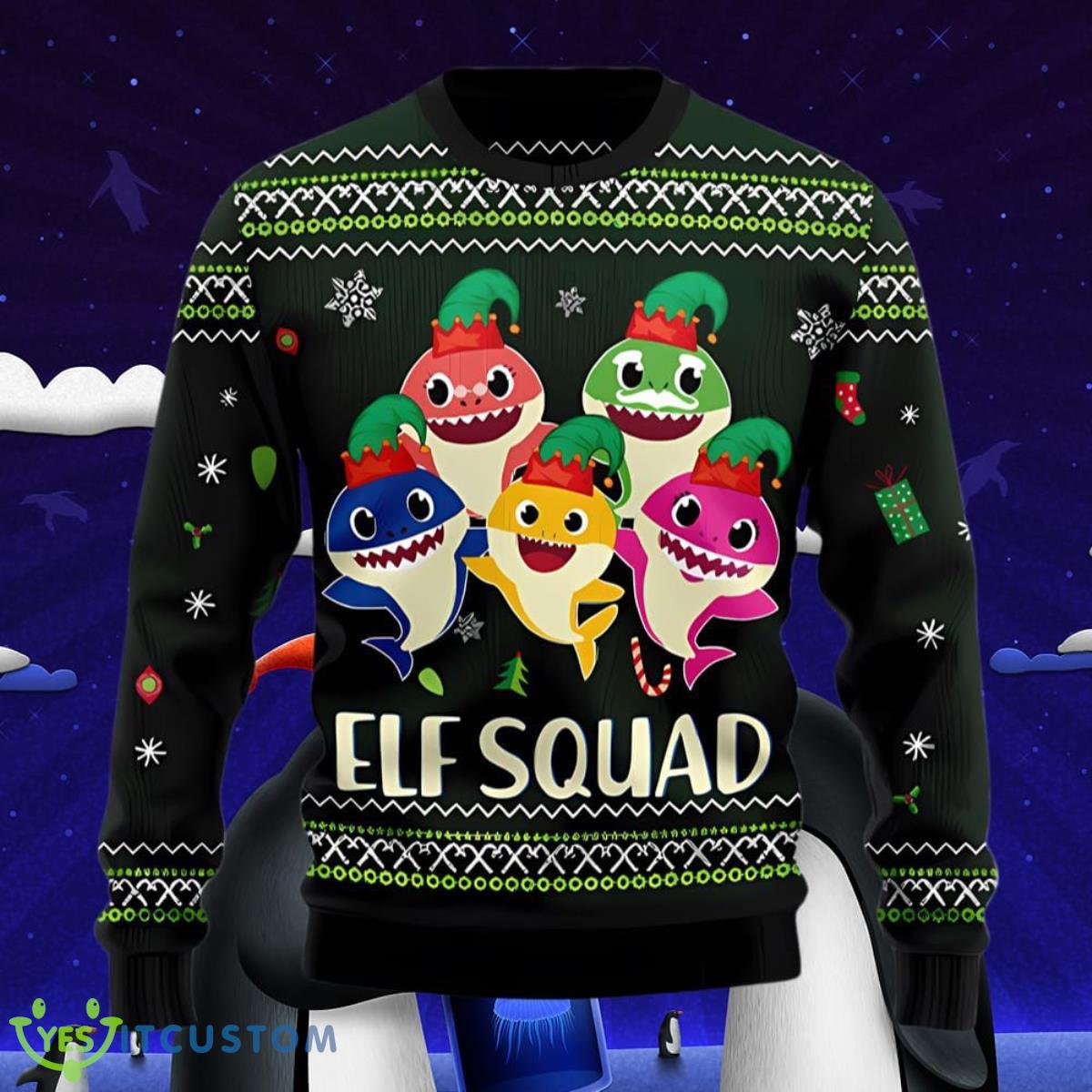 Baby Shark Elf Ugly Christmas Sweater Style Gift For Men And Women 3 Baby Shark Elf Ugly Christmas Sweater Style Gift For Men And Women Product Photo 1