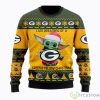Baby Yoda Green Bay Packers Ugly Sweater Christmas 3D Sweater Product Photo 1