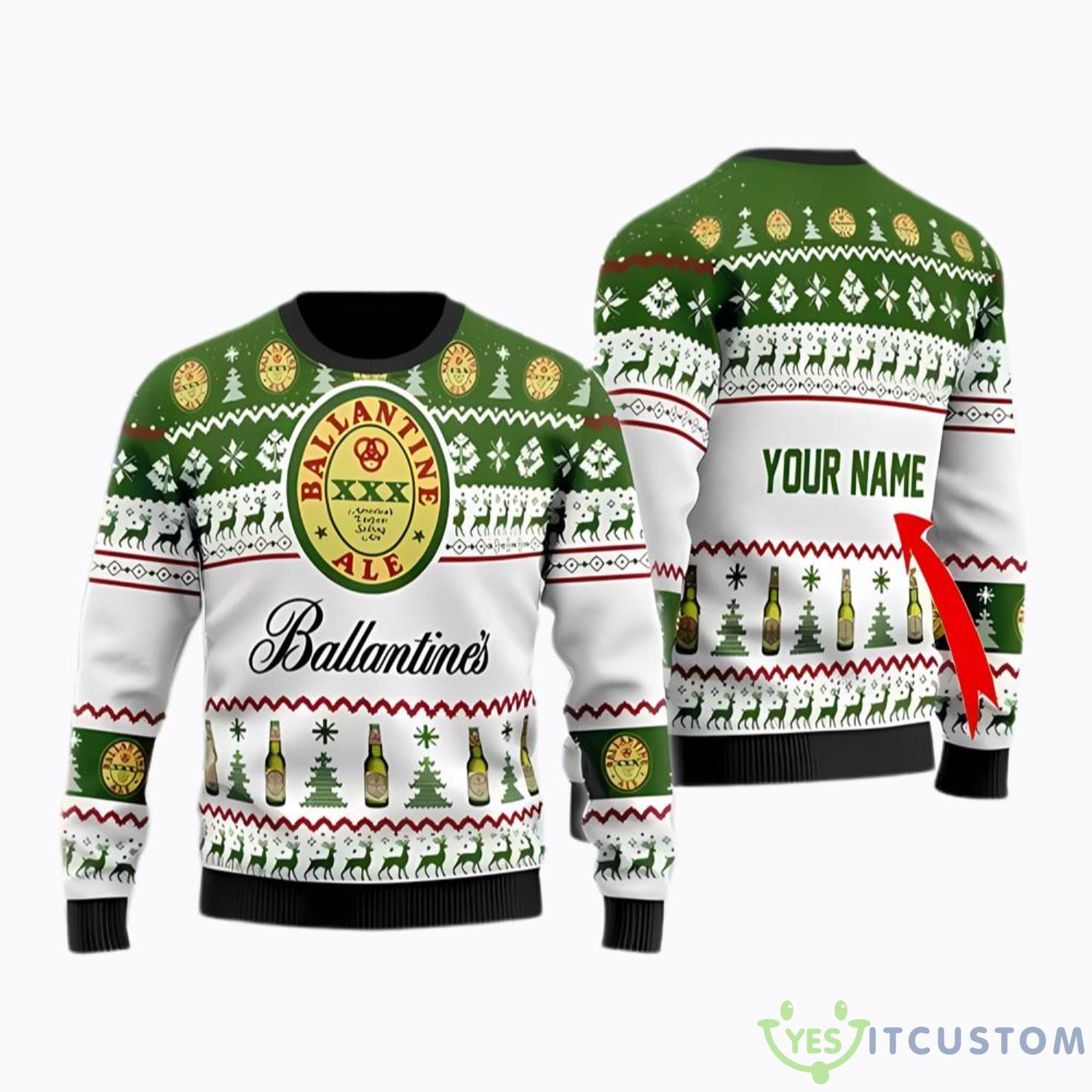 Ballantine Beer Custom Ugly Sweater Christmas 3D Sweaters 3 Ballantine Beer Custom Ugly Sweater Christmas 3D Sweaters Product Photo 1