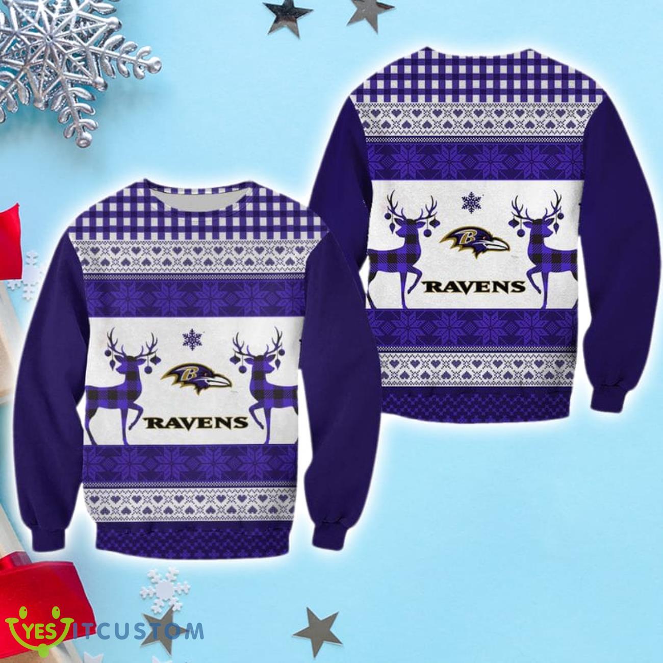Baltimore Ravens Christmas Sweatshirt 3 Baltimore Ravens Christmas Sweatshirt Product Photo 1