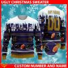 Baltimore Ravens Graphics NFL Flowing Milk Ugly Xmas Sweater Custom Number And Name - Baltimore Ravens v2 NFL Knitted Sweater Photo 1