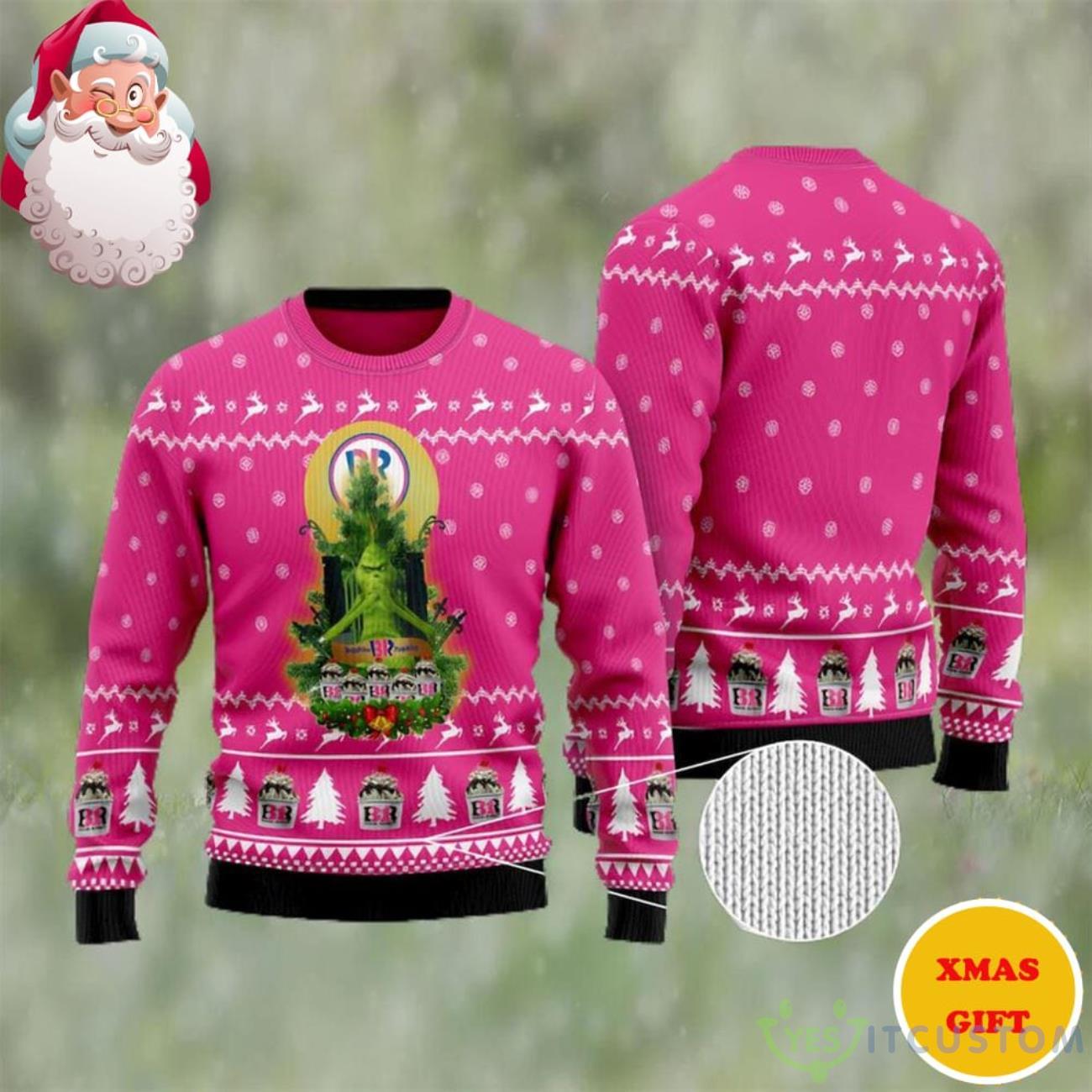 Baskin Robbins Grinch Snow Christmas AOP Sweater 3 Baskin Robbins Grinch Snow Christmas AOP Sweater Product Photo 1