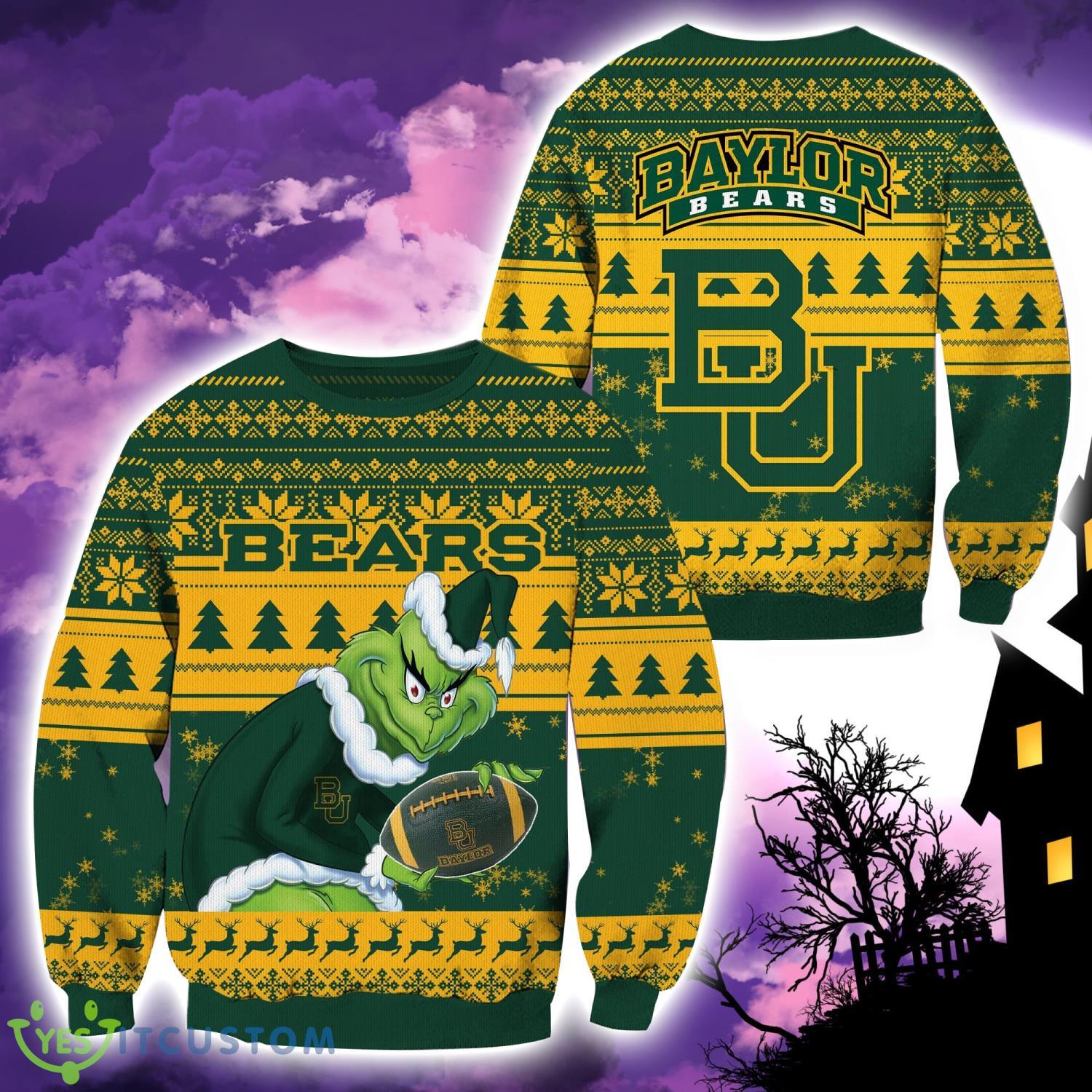 Baylor Bears NCAA Grinch Hug Logo Ugly Christmas Sweater Special Christmas Gift For Fans 3 Baylor Bears NCAA Grinch Hug Logo Ugly Christmas Sweater Special Christmas Gift For Fans Product Photo 1