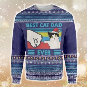 Best Cat Dad Ever Ugly Christmas Sweater - Ugly Christmas Best Cat Dad Ever EZ12 0610 All Over Print Sweatshirt_1