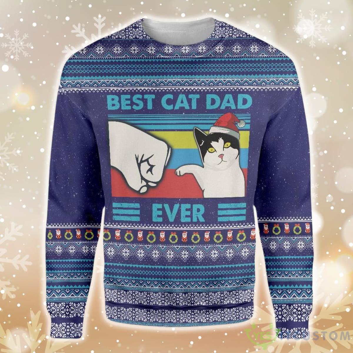 Best Cat Dad Ever Ugly Christmas Sweater 5 Best Cat Dad Ever Ugly Christmas Sweater - Ugly Christmas Best Cat Dad Ever EZ12 0610 All Over Print Sweatshirt_1