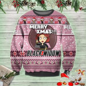 Black Widow AOP Christmas Sweater Product Photo 1