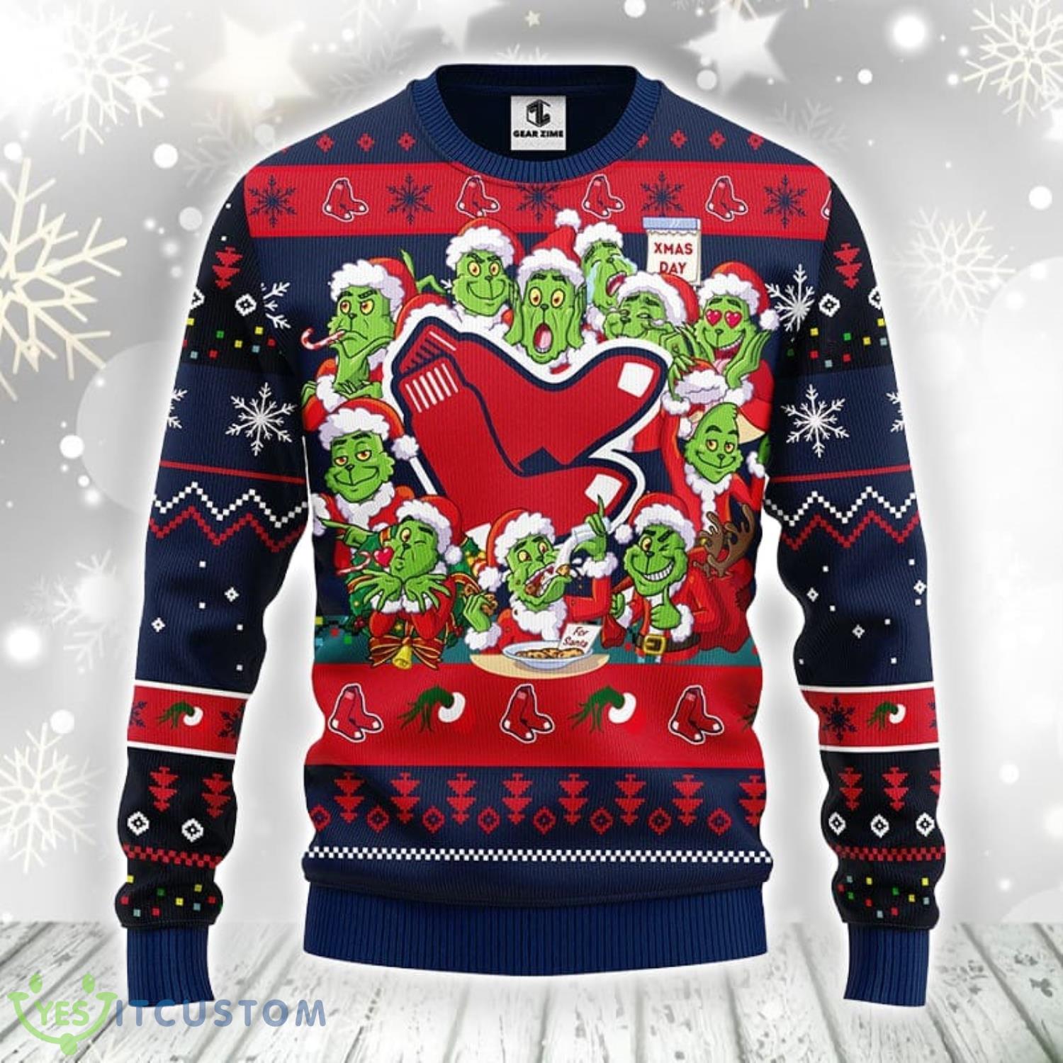 Boston Red Sox 12 Grinch Xmas Day Ugly Christmas Sweater For Sport Fans Christmas Gift 3 Boston Red Sox 12 Grinch Xmas Day Ugly Christmas Sweater For Sport Fans Christmas Gift Product Photo 1