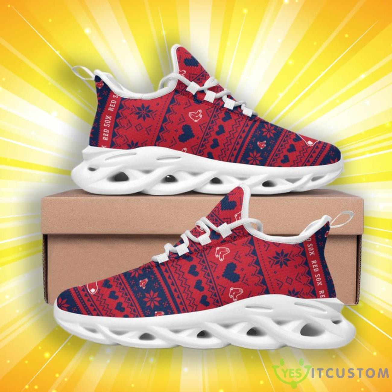 Boston Red Sox Christmas Patterns Max Soul Shoes 4 Boston Red Sox Christmas Patterns Max Soul Shoes Product Photo 4