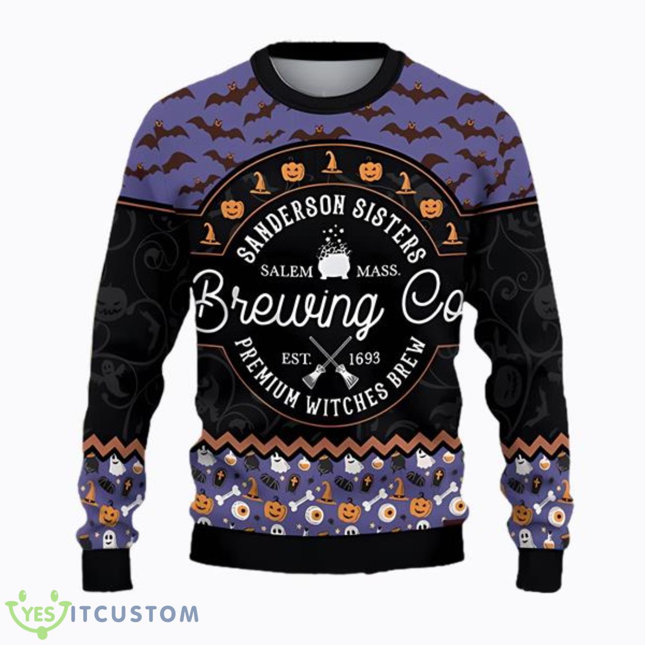 Brewing Co Hocus Pocus Full Print Ugly Christmas Sweater 3 Brewing Co Hocus Pocus Full Print Ugly Christmas Sweater Product Photo 1