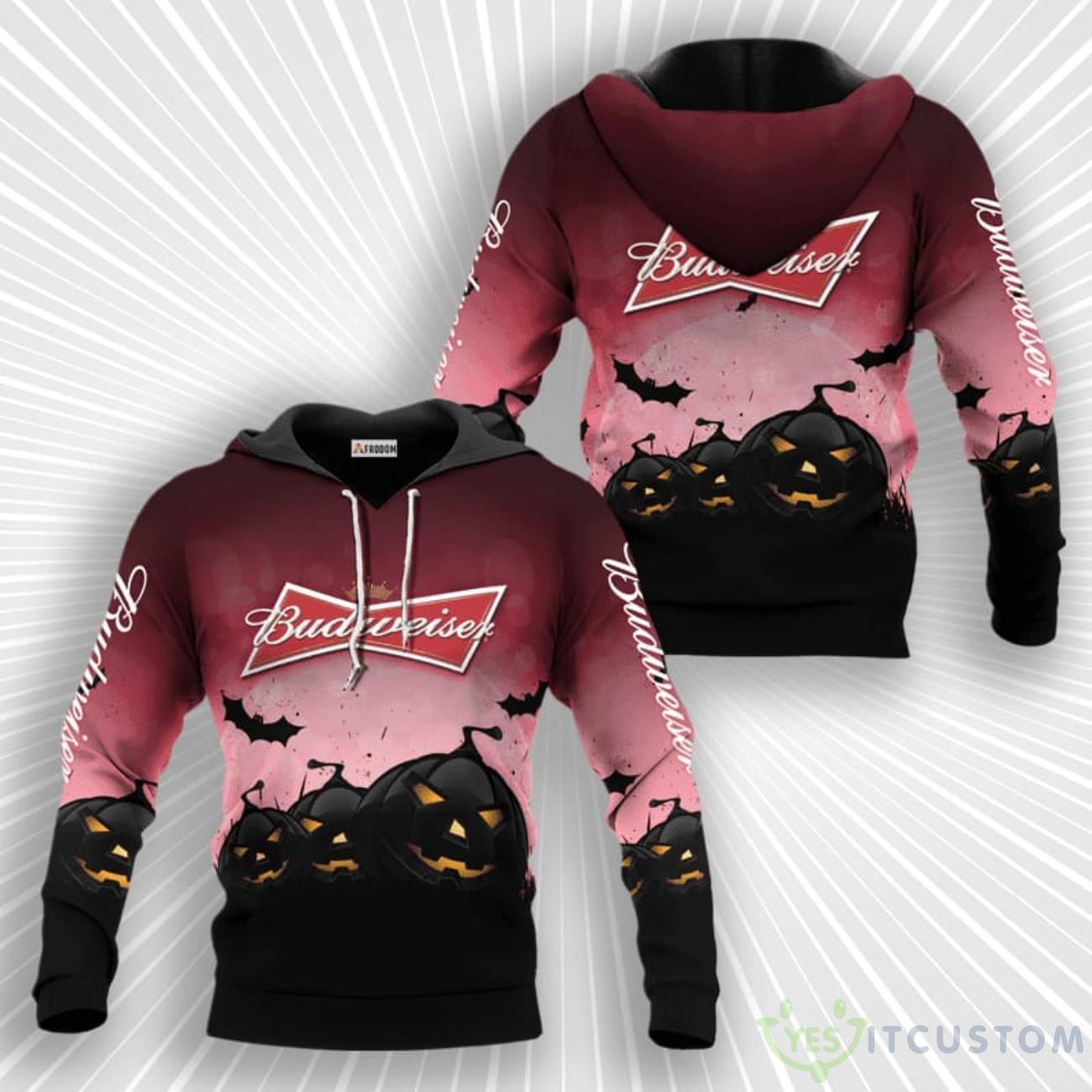 Budweiser Halloween Night Pumpkin 3D Hoodie 1 Budweiser Halloween Night Pumpkin 3D Hoodie Product Photo 1