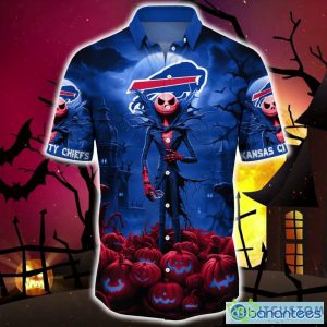Buffalo Bills Halloween Jack Skellington 3D Hawaiian Shirt For Fans Gift Christmas Men And Women - Buffalo Bills Halloween Jack Hawaii Shirt Trending For This Season_3