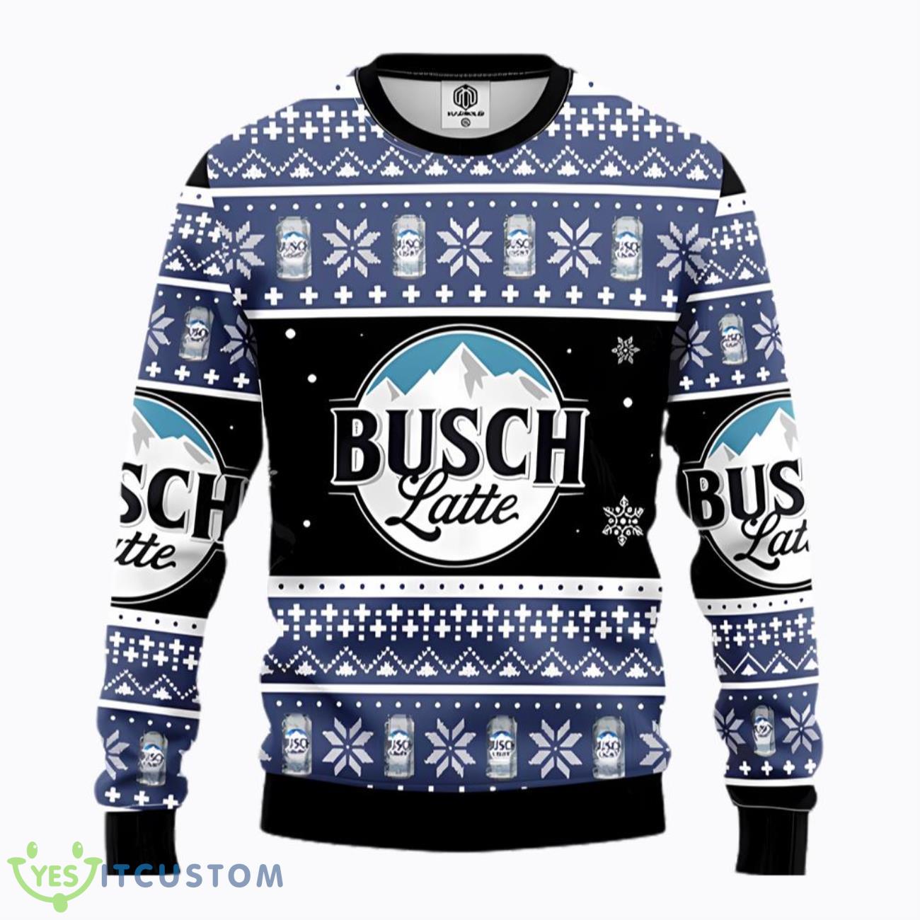 Busch Latte Beer Can Ugly Christmas Sweater 3 Busch Latte Beer Can Ugly Christmas Sweater Product Photo 1