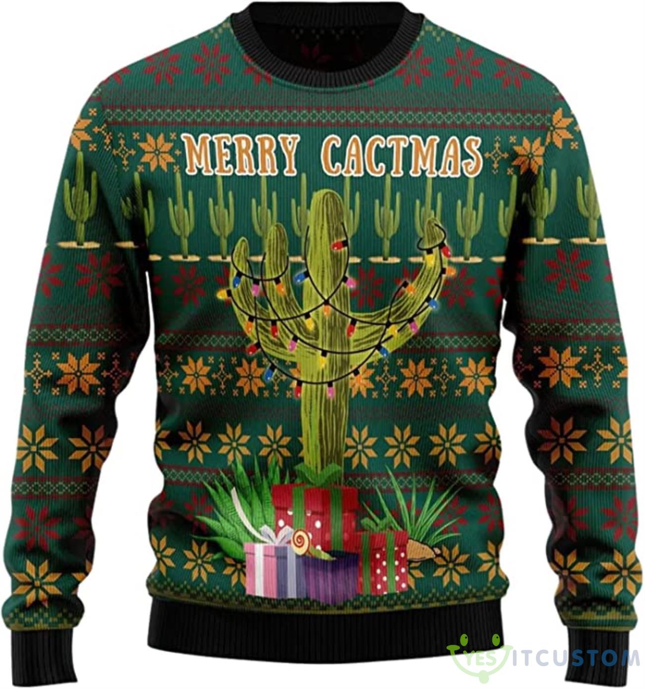 Cactus Ugly Christmas Sweater Merry Cactmas 3 Cactus Ugly Christmas Sweater Merry Cactmas Product Photo 1