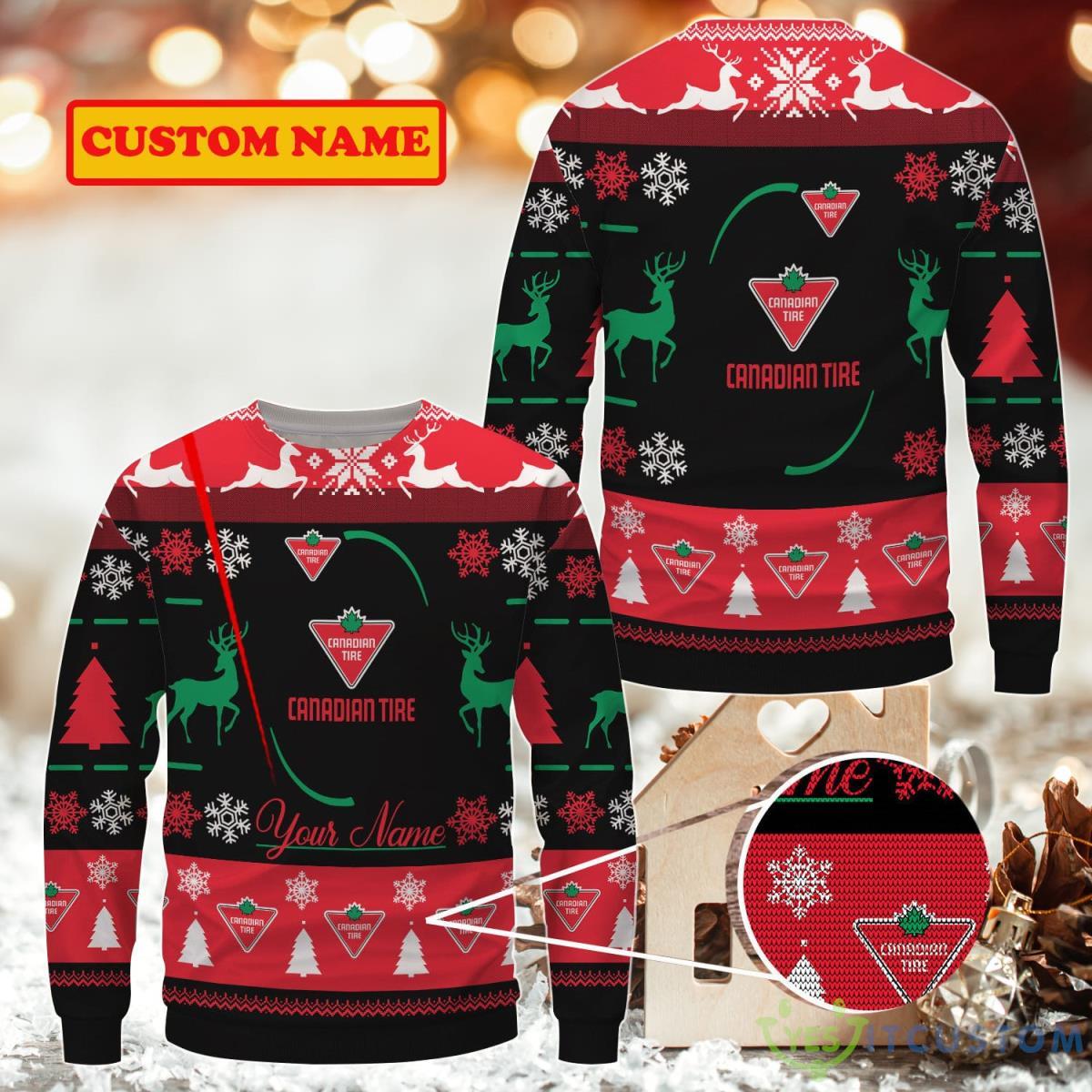Canadian Tire Ugly Christmas Sweater Custom Name For Men Women 3 Canadian Tire Ugly Christmas Sweater Custom Name For Men Women Product Photo 1