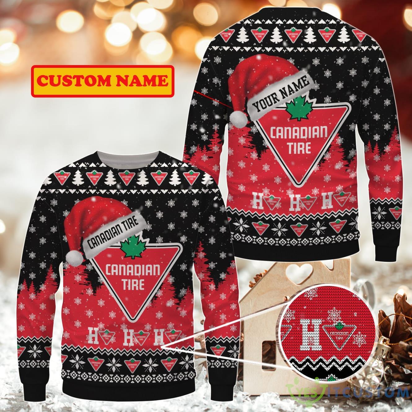 Canadian Tire Ugly Christmas Sweater Uniform Custom Name 3 Canadian Tire Ugly Christmas Sweater Uniform Custom Name Product Photo 1