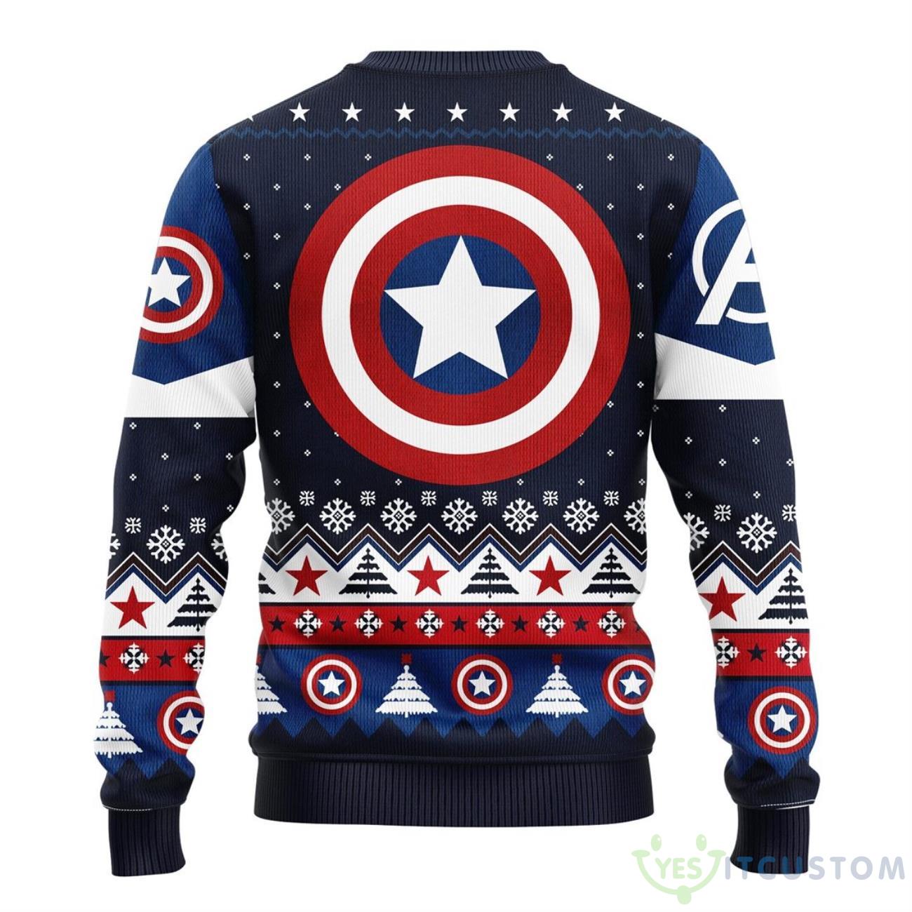 Captain America AOP Christmas Sweater 6 Captain America AOP Christmas Sweater Product Photo 2