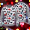 Carolina Panthers Logo Skull Candy Cane Pattern Grey Ugly Xmas Sweater - Carolina Panthers Logo Skull Candy Cane Pattern Grey Ugly Xmas Sweater