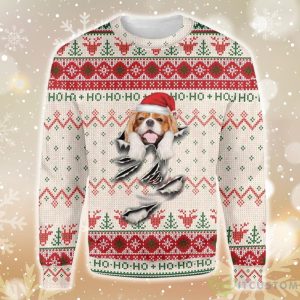 Cavalier King Charles Spaniel Scratch Ugly Christmas Sweater - Ugly Christmas Cavalier King Charles Spaniel Scratch EZ12 1410 All Over Print Sweatshirt_1