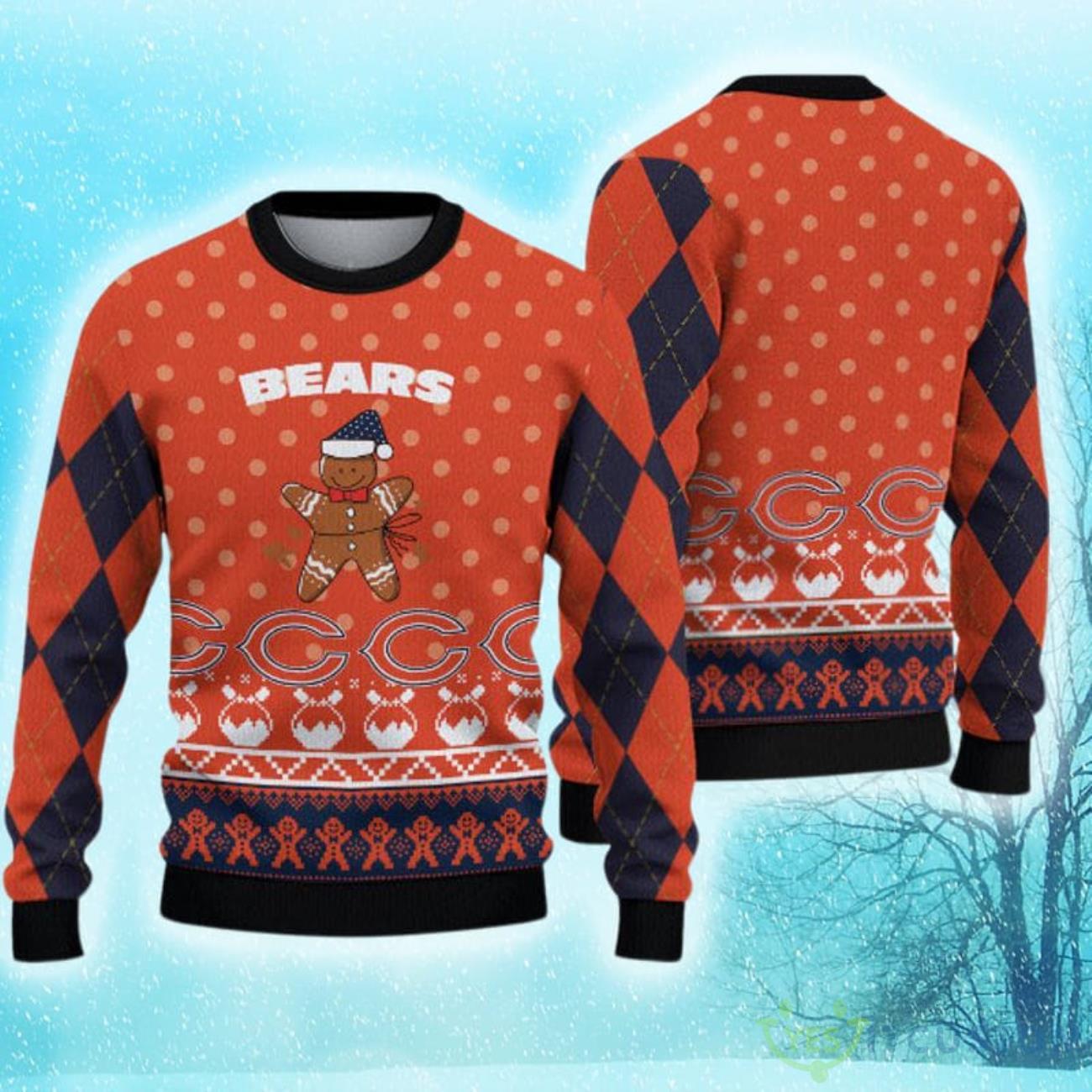 Chicago Bears Christmas Gingerbread Man Limited Edition Ugly Sweater