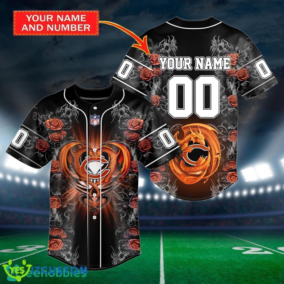 Chicago Bears Custom Name And Number NFL Dragon Jersey Shirt Impressive Gift 7 Chicago Bears Custom Name And Number NFL Dragon Jersey Shirt Impressive Gift Product Photo 1