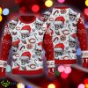 Chicago Bears Logo Skull Candy Cane Pattern Red Knitted Christmas Sweater AOP - Chicago Bears Logo Skull Candy Cane Pattern Red Knitted Christmas Sweater AOP
