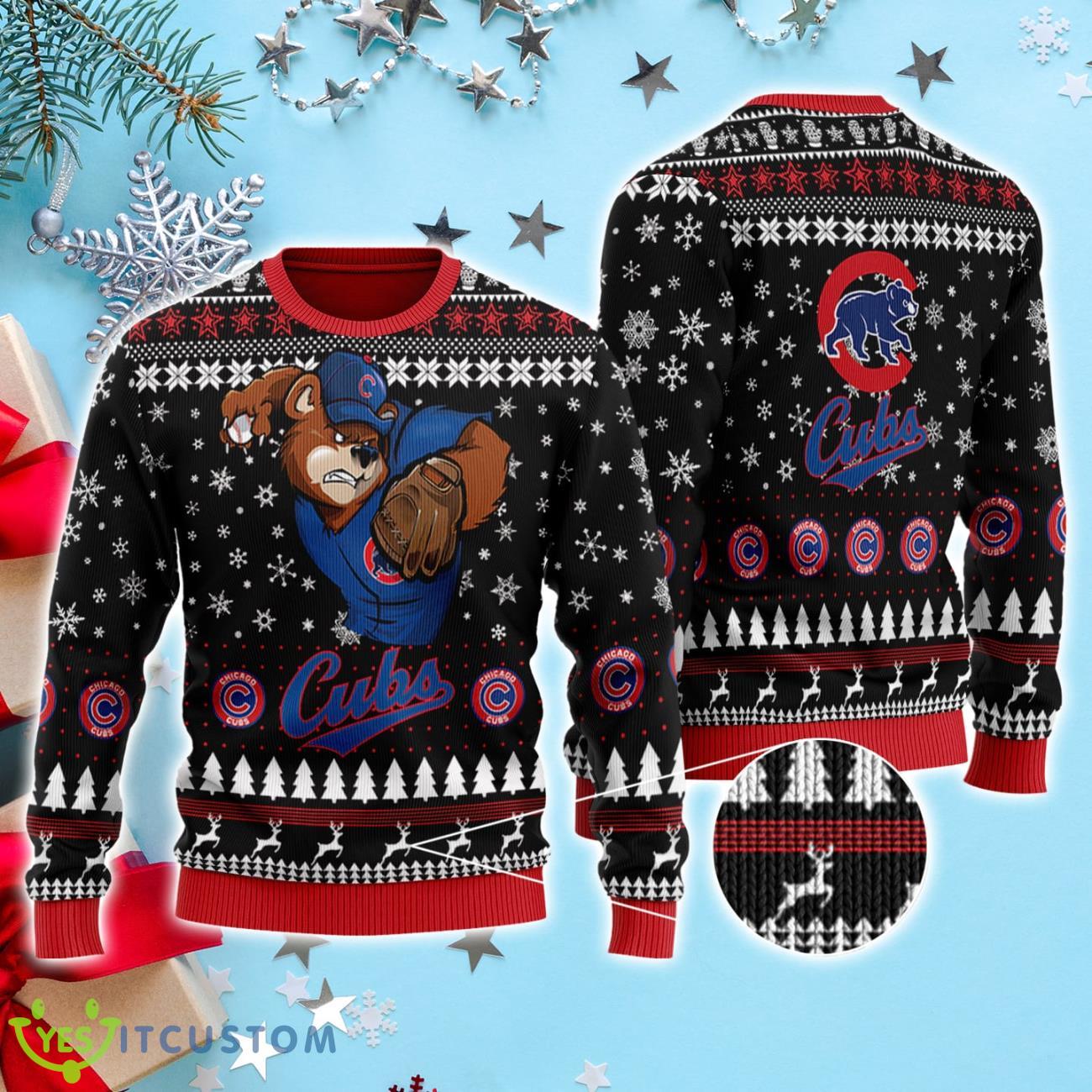 Chicago Cubs 3D Ugly Christmas Sweater 3 Chicago Cubs 3D Ugly Christmas Sweater Product Photo 1