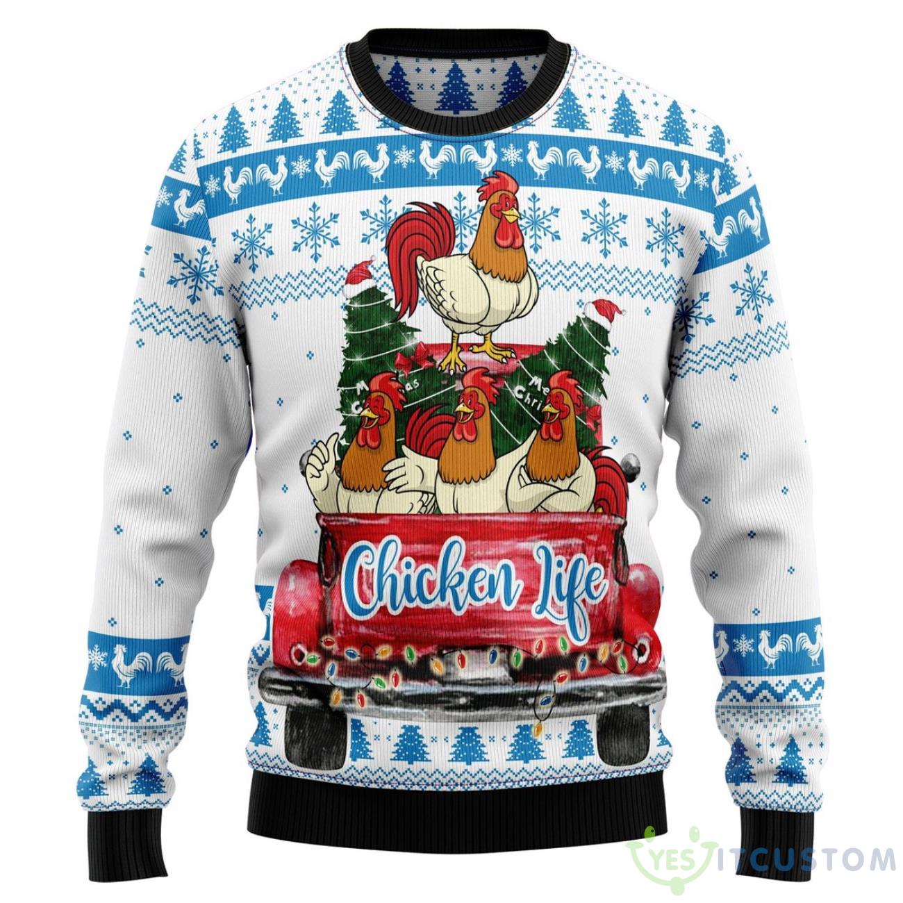 Chicken Life UAOP Christmas Sweater 9 Chicken Life UAOP Christmas Sweater Product Photo 1