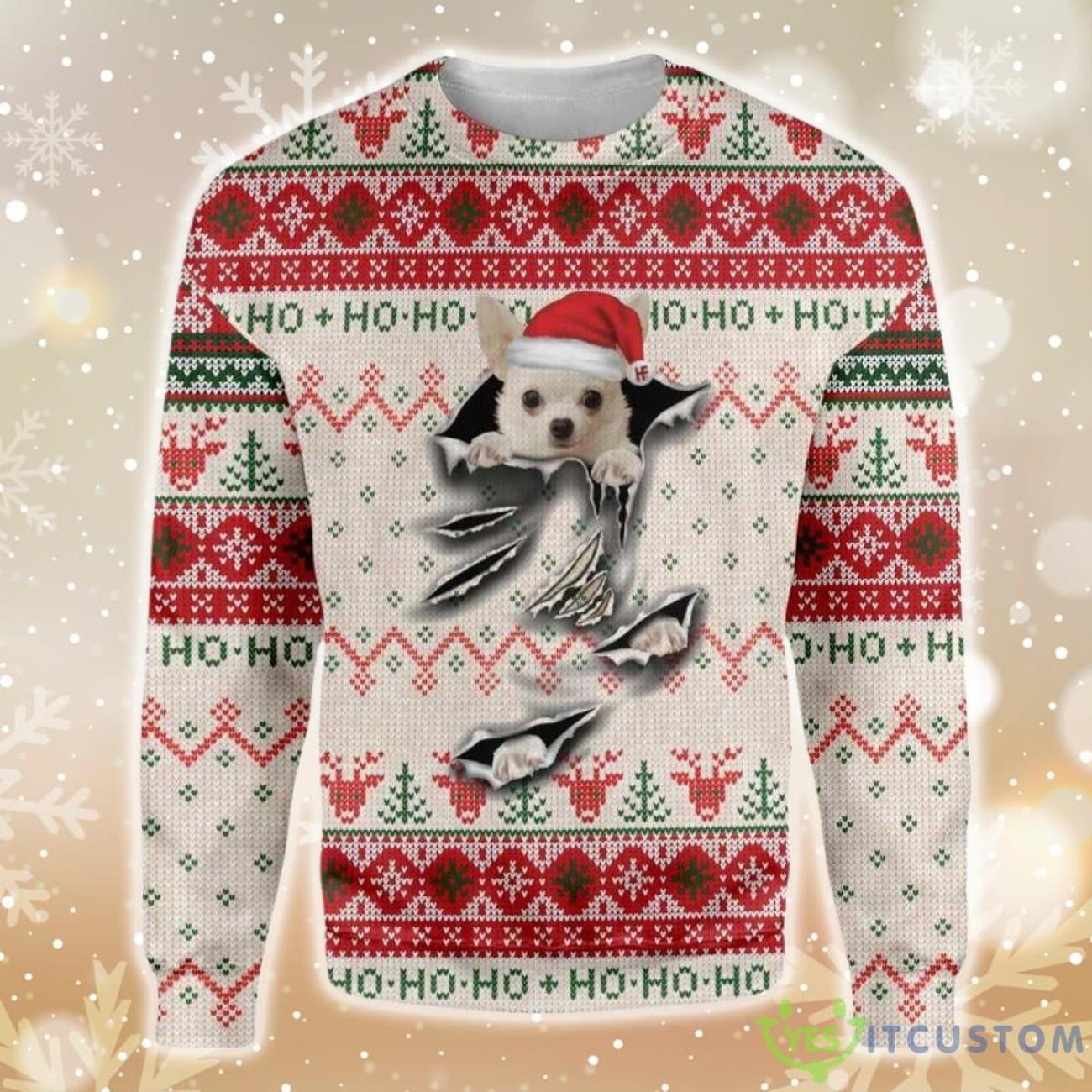Chihuahua Scratch Ugly Christmas Sweater 5 Chihuahua Scratch Ugly Christmas Sweater Product Photo 1