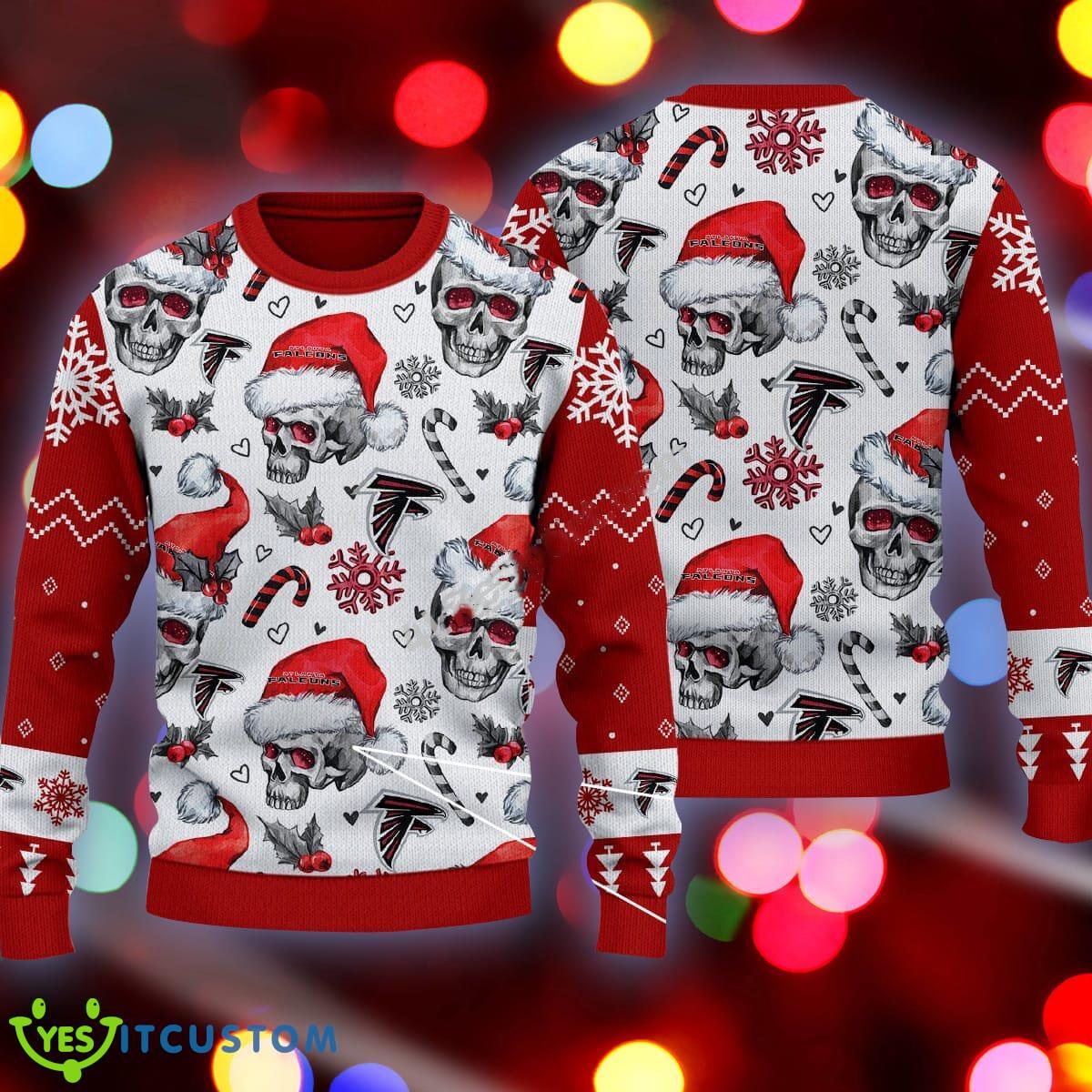 Christmas Atlanta Falcons Skull Pattern Candy Cane Red Ugly Sweater 3 Christmas Atlanta Falcons Skull Pattern Candy Cane Red Ugly Sweater - Christmas Atlanta Falcons Skull Pattern Candy Cane Red Ugly Sweater