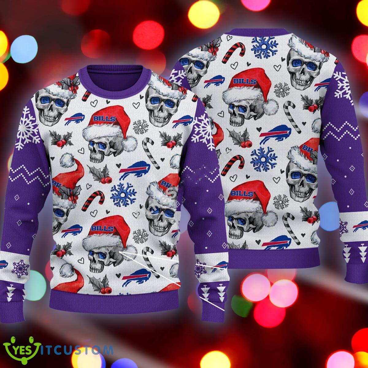 Christmas Buffalo Bills Skull Pattern Candy Cane Purple Ugly Sweater 3 Christmas Buffalo Bills Skull Pattern Candy Cane Purple Ugly Sweater - Christmas Buffalo Bills Skull Pattern Candy Cane Purple Ugly Sweater